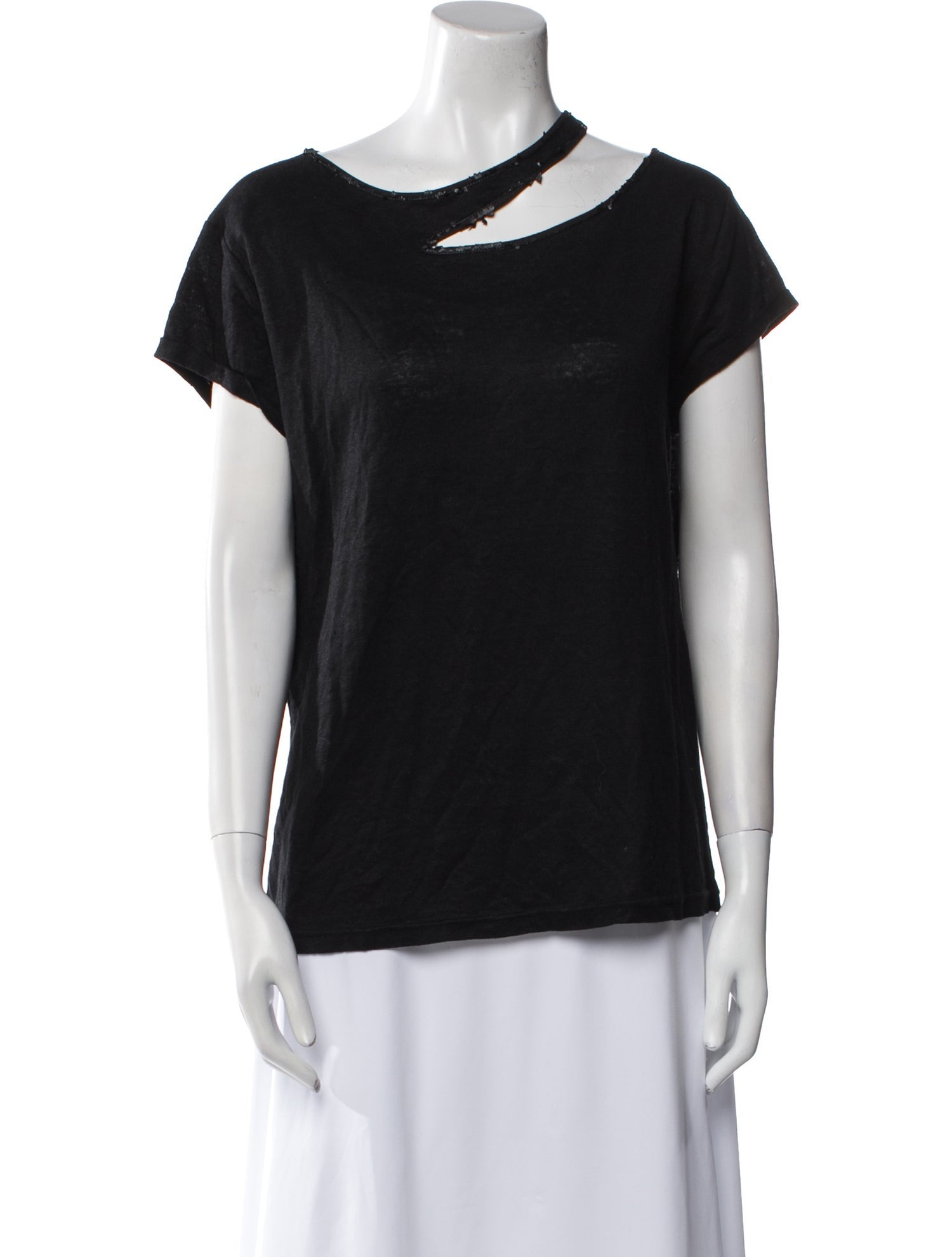 Maje Linen Cowl Neck T-Shirt
