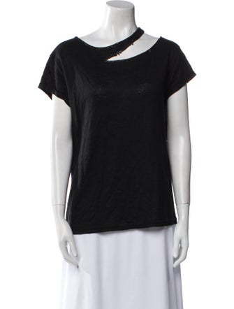 Maje Linen Cowl Neck T-Shirt