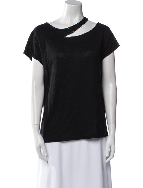 Maje Linen Cowl Neck T-Shirt
