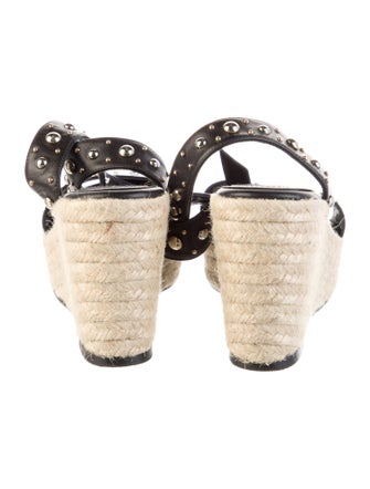 Maje Leather Colorblock Pattern Espadrilles