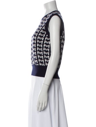 Maje Printed Crew Neck Crop Top