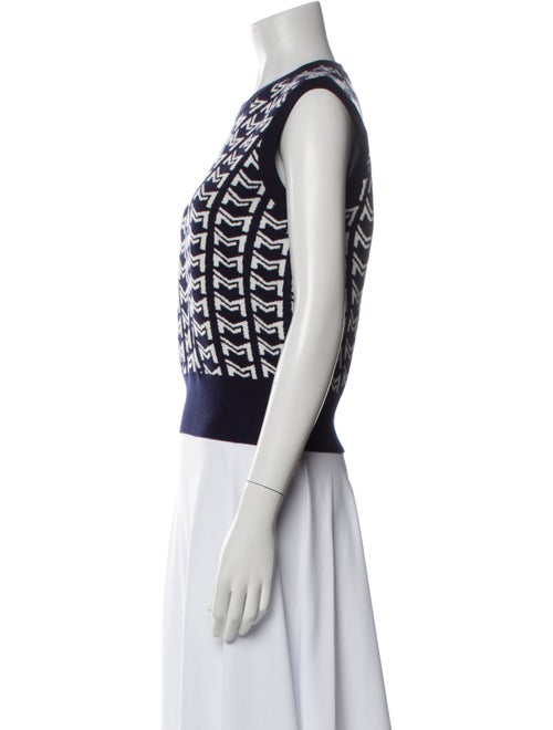 Maje Printed Crew Neck Crop Top