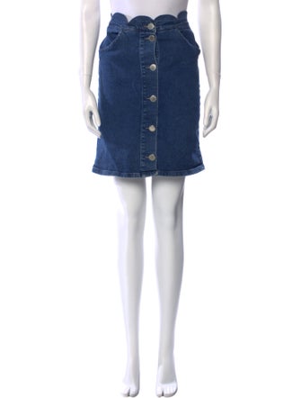 Maje Scalloped Accent Knee-Length Skirt