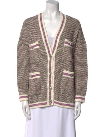 Maje Striped V-Neck Sweater