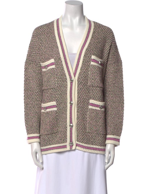 Maje Striped V-Neck Sweater