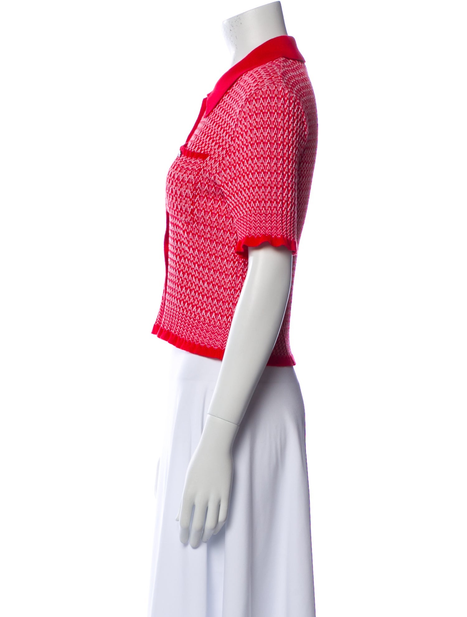 Maje Printed Short Sleeve Crop Top