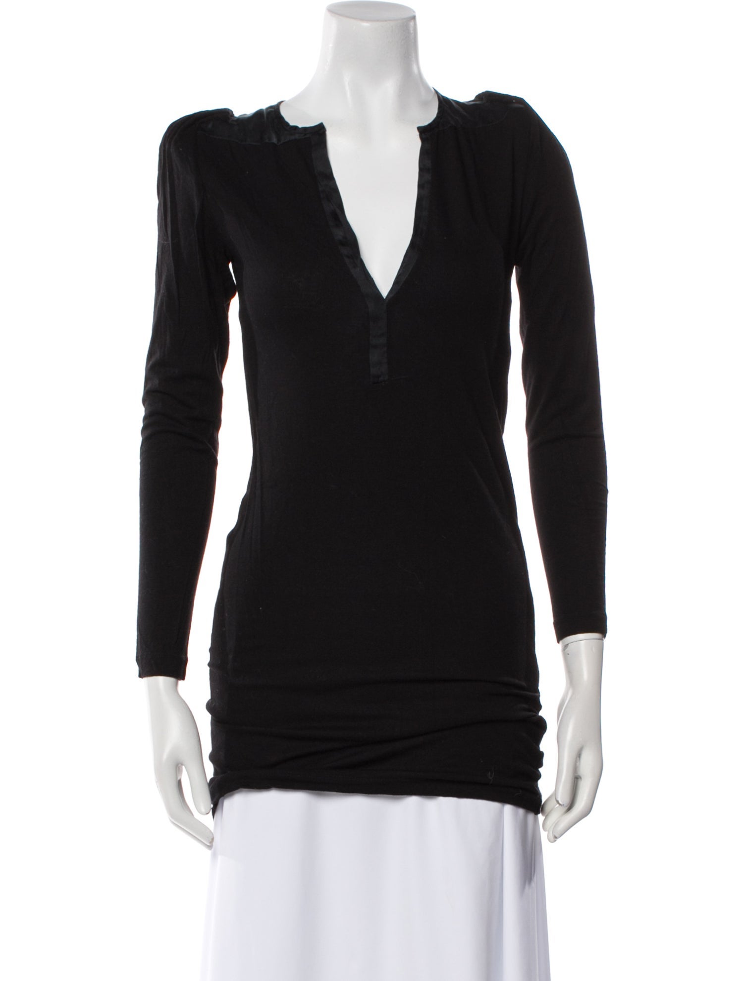 Maje V-Neck Long Sleeve Top