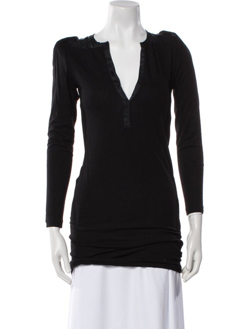 Maje V-Neck Long Sleeve Top