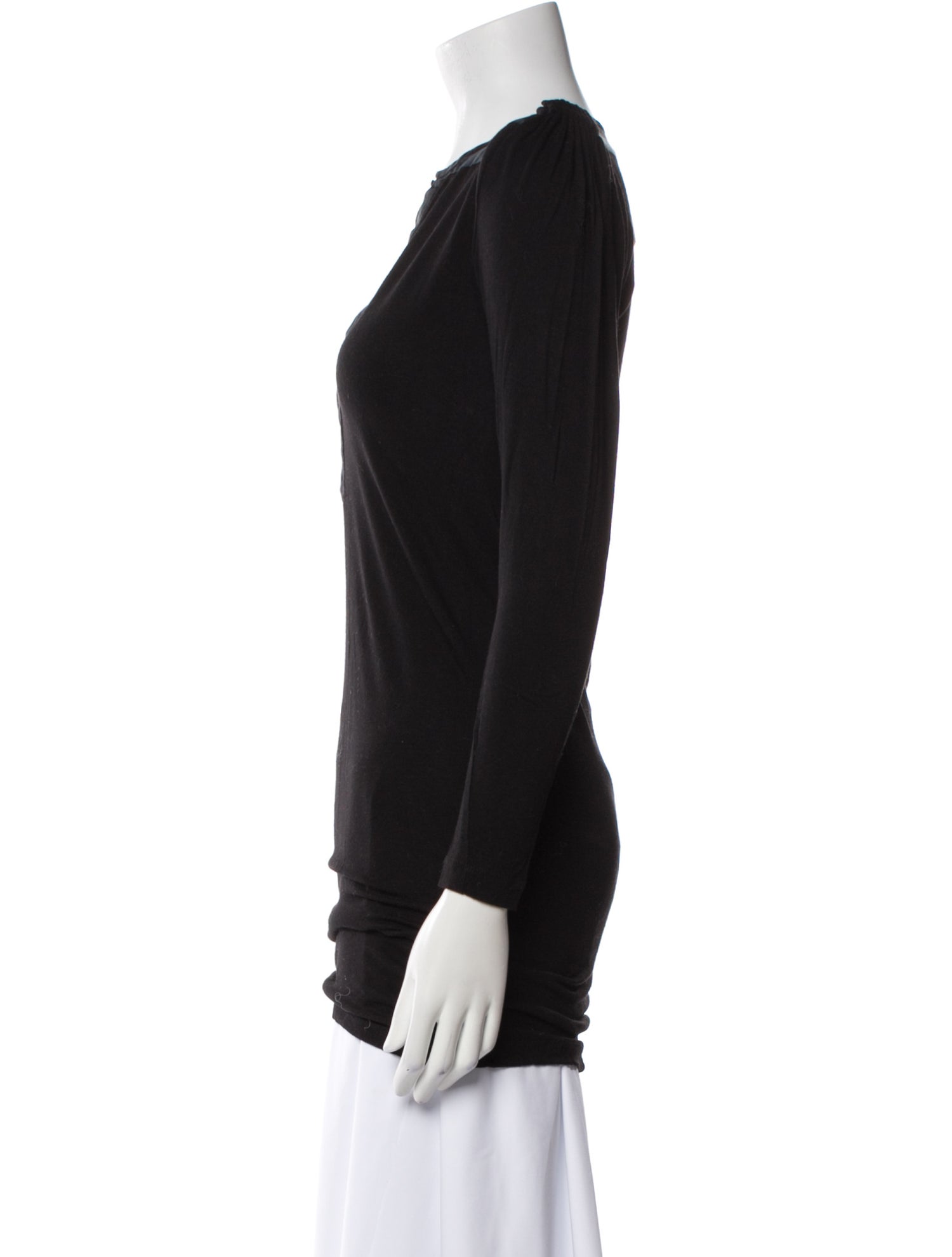 Maje V-Neck Long Sleeve Top