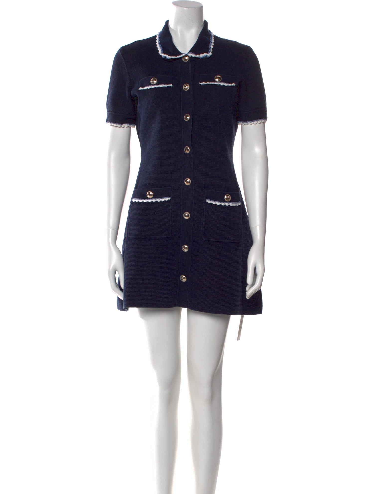 Maje Mock Neck Mini Dress