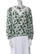 Maje Floral Print Bateau Neckline Sweatshirt