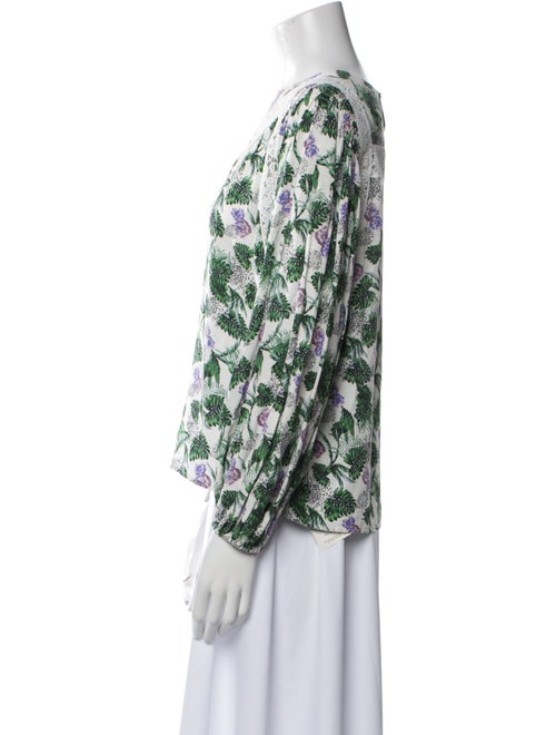 Maje Floral Print Bateau Neckline Sweatshirt