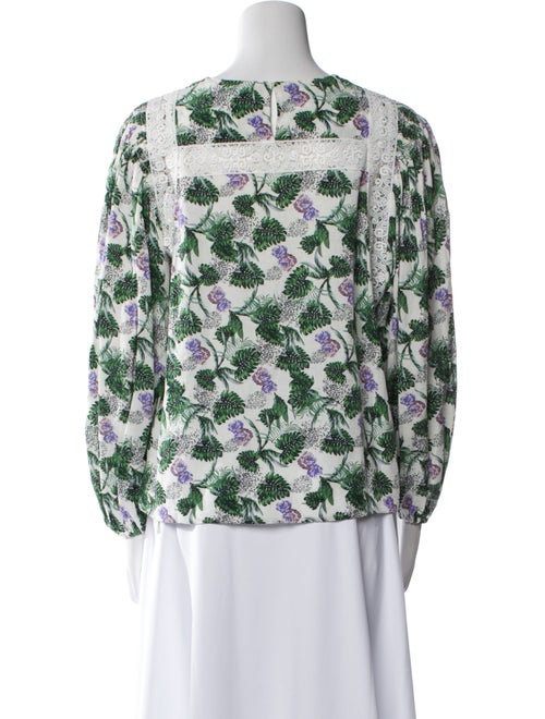 Maje Floral Print Bateau Neckline Sweatshirt
