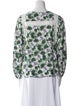 Maje Floral Print Bateau Neckline Sweatshirt