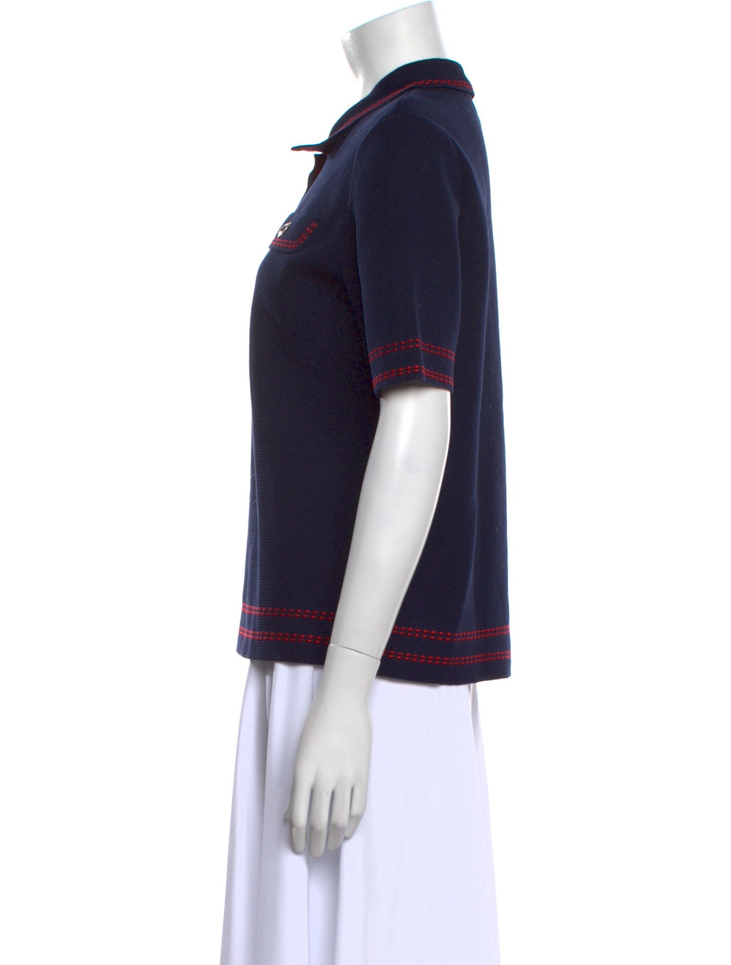 Maje Mock Neck Short Sleeve Polo w/ Tags