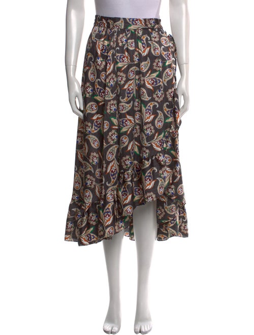 Maje Paisley Print Midi Length Skirt