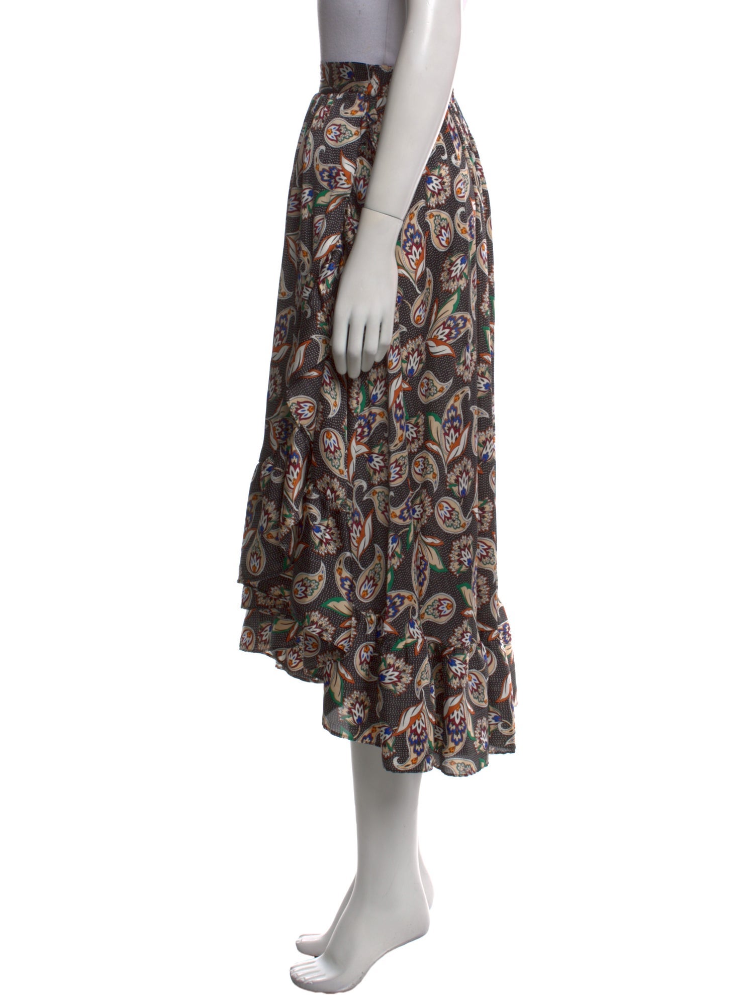 Maje Paisley Print Midi Length Skirt