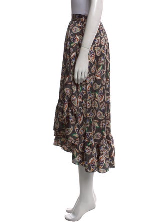 Maje Paisley Print Midi Length Skirt