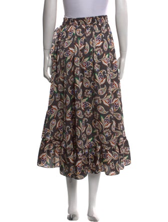 Maje Paisley Print Midi Length Skirt