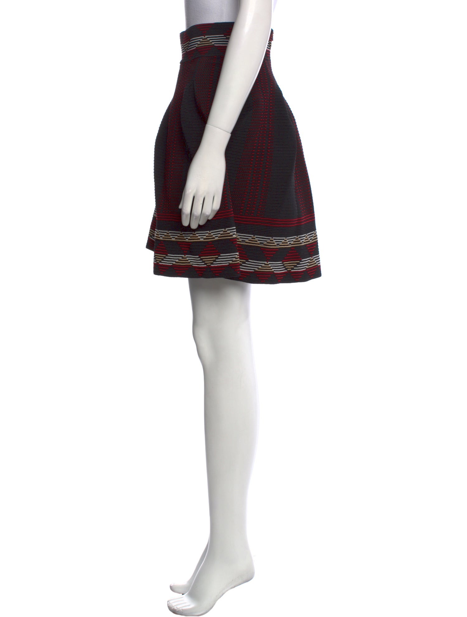 Maje Colorblock Pattern Knee-Length Skirt