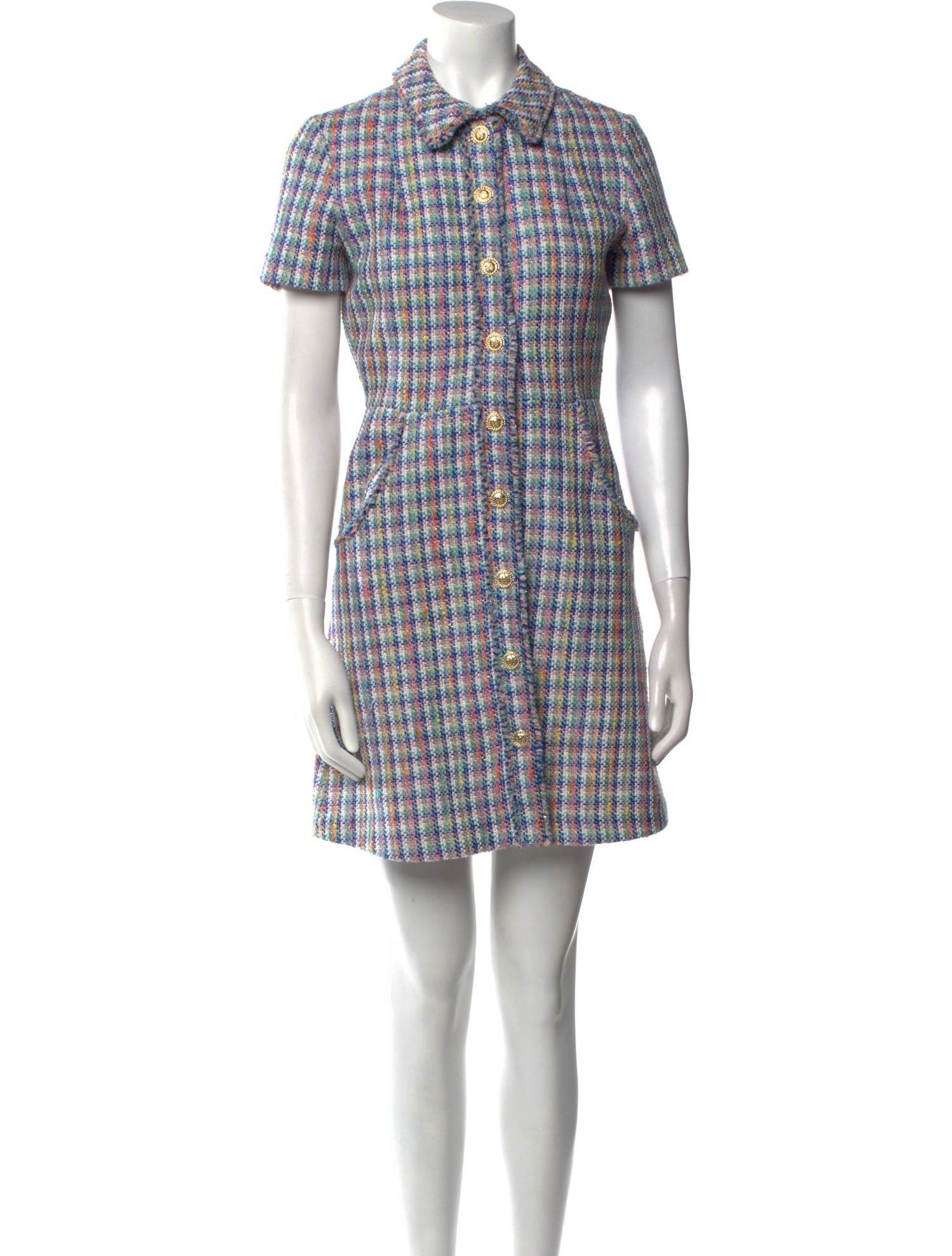 Maje Plaid Print Mini Dress w/ Tags