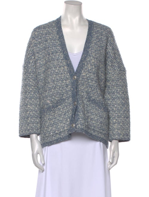 Maje Printed V-Neck Sweater