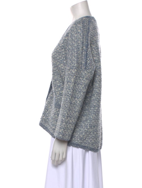 Maje Printed V-Neck Sweater