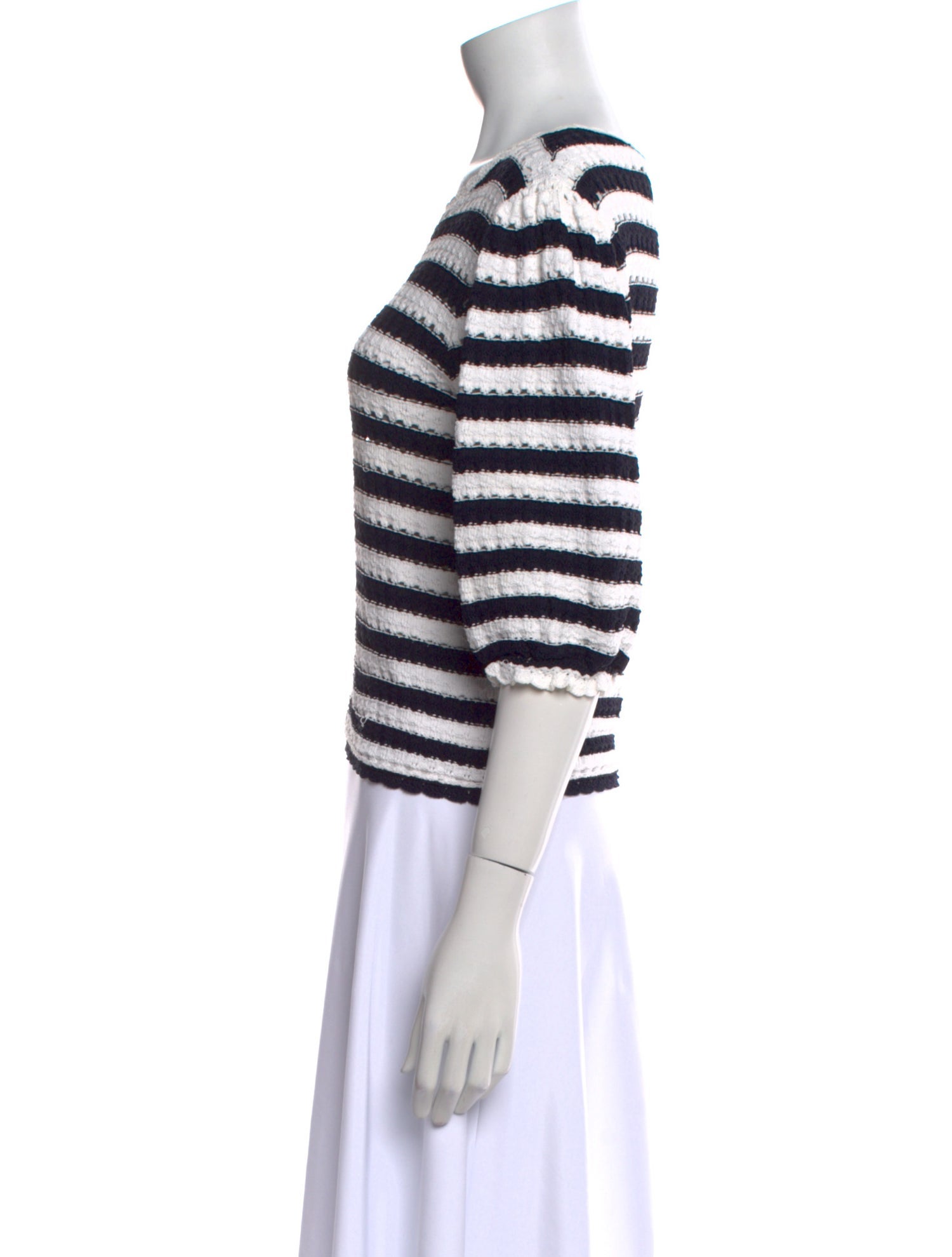 Maje Striped Scoop Neck Sweater