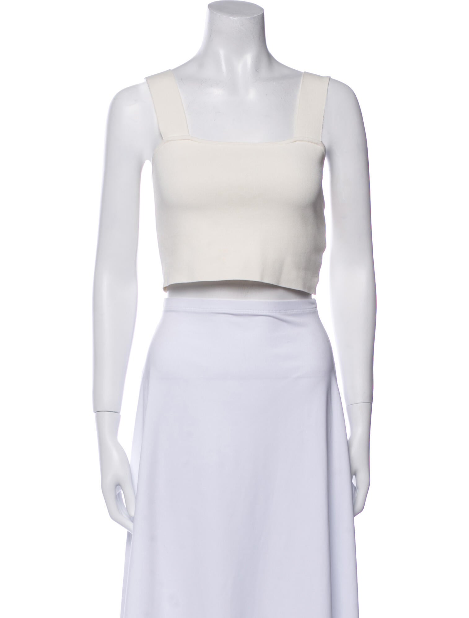 Maje Square Neckline Sleeveless Crop Top