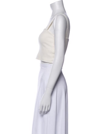 Maje Square Neckline Sleeveless Crop Top