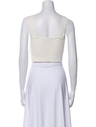 Maje Square Neckline Sleeveless Crop Top