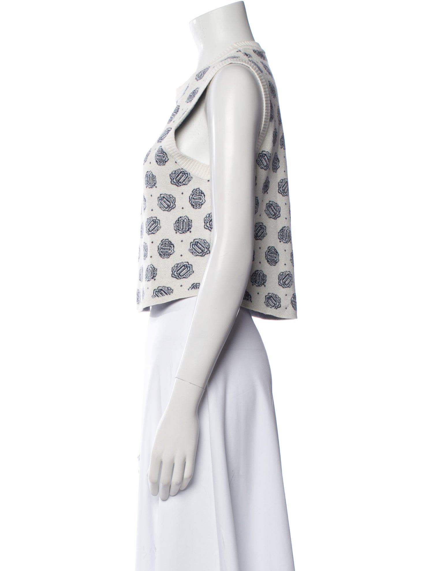 Maje Printed Crew Neck Sweater