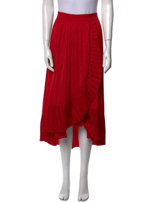 Maje Pleated Accents Midi Length Skirt