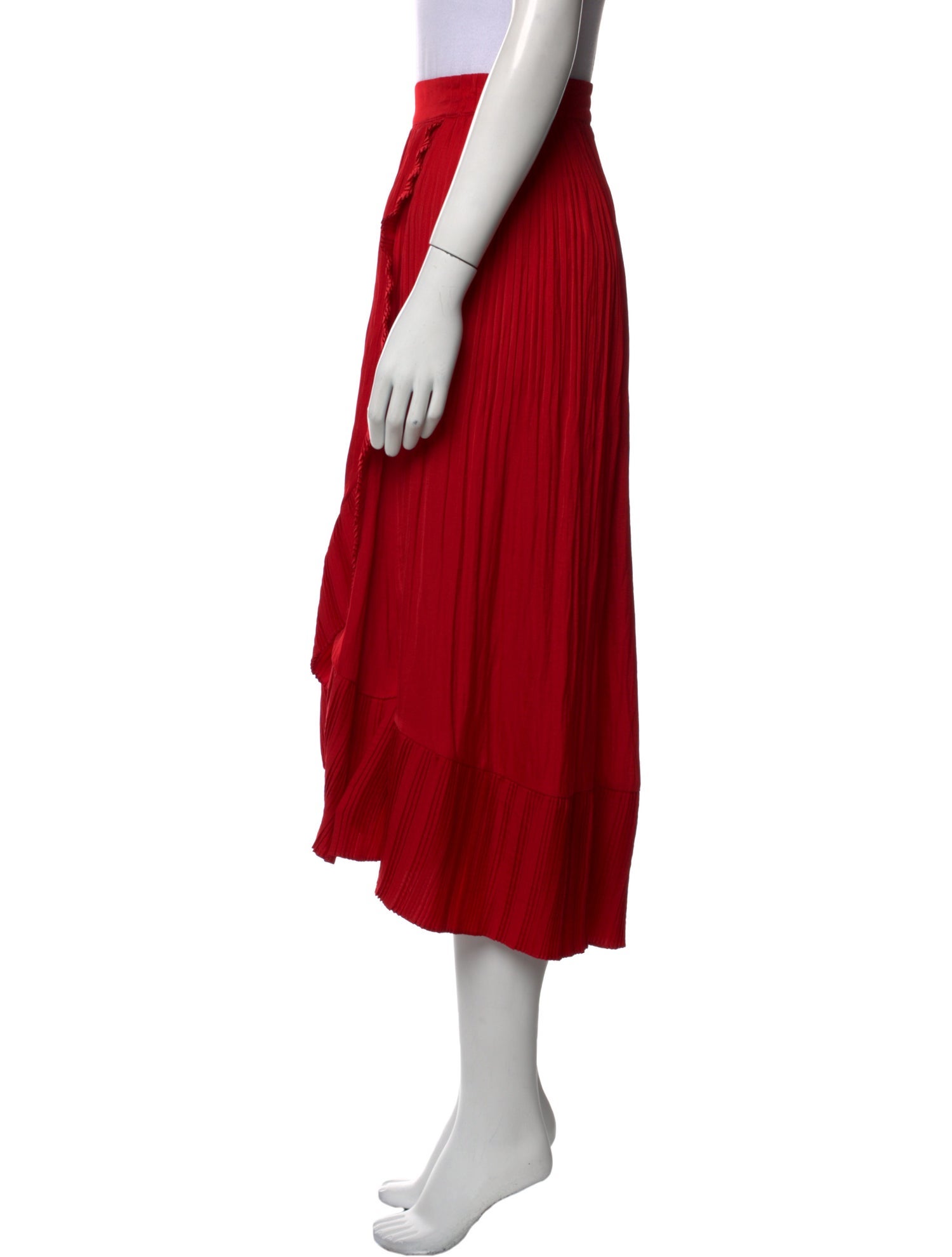 Maje Pleated Accents Midi Length Skirt