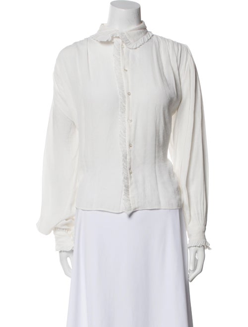Maje Long Sleeve Button-Up Top