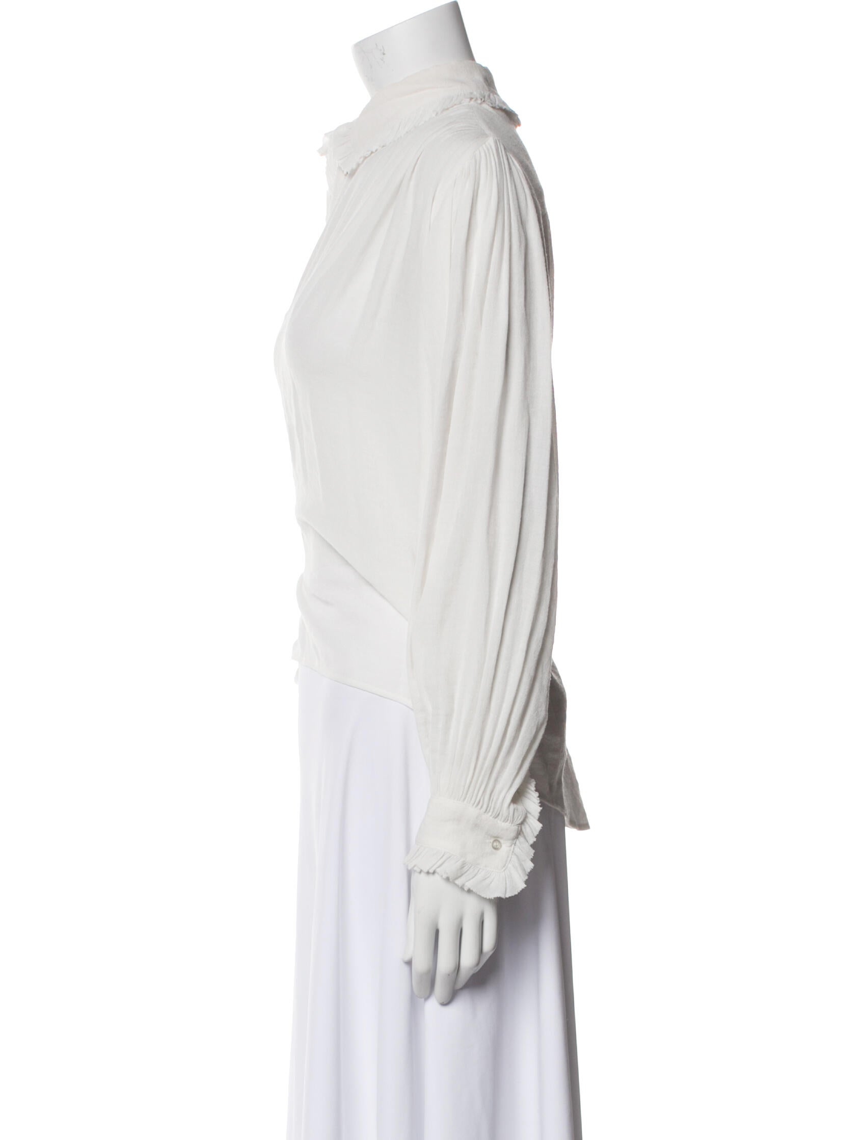 Maje Long Sleeve Button-Up Top