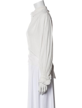 Maje Long Sleeve Button-Up Top