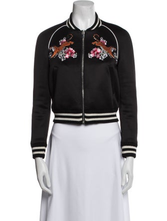 Maje Floral Print Bomber Jacket