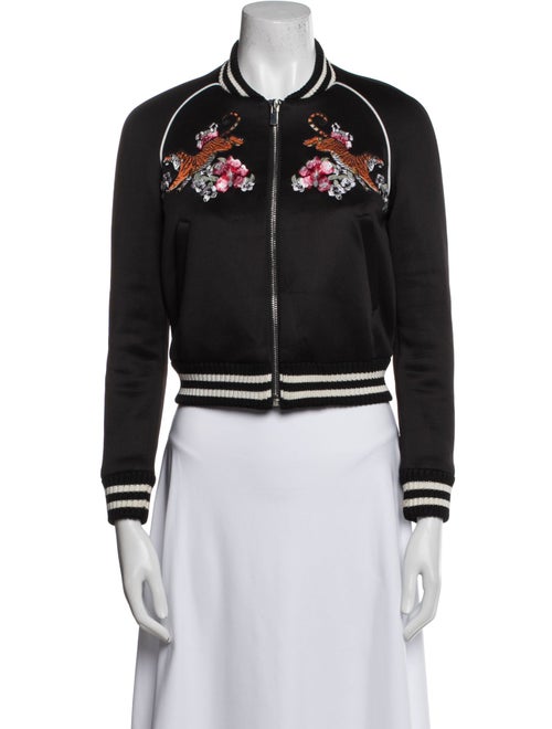 Maje Floral Print Bomber Jacket