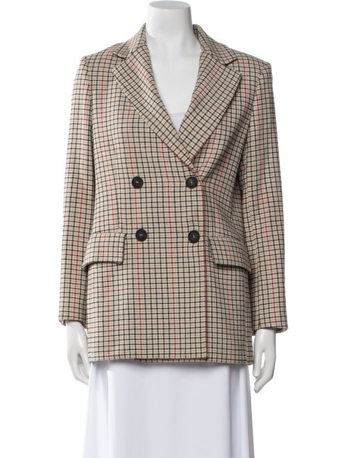 Maje Plaid Print Blazer
