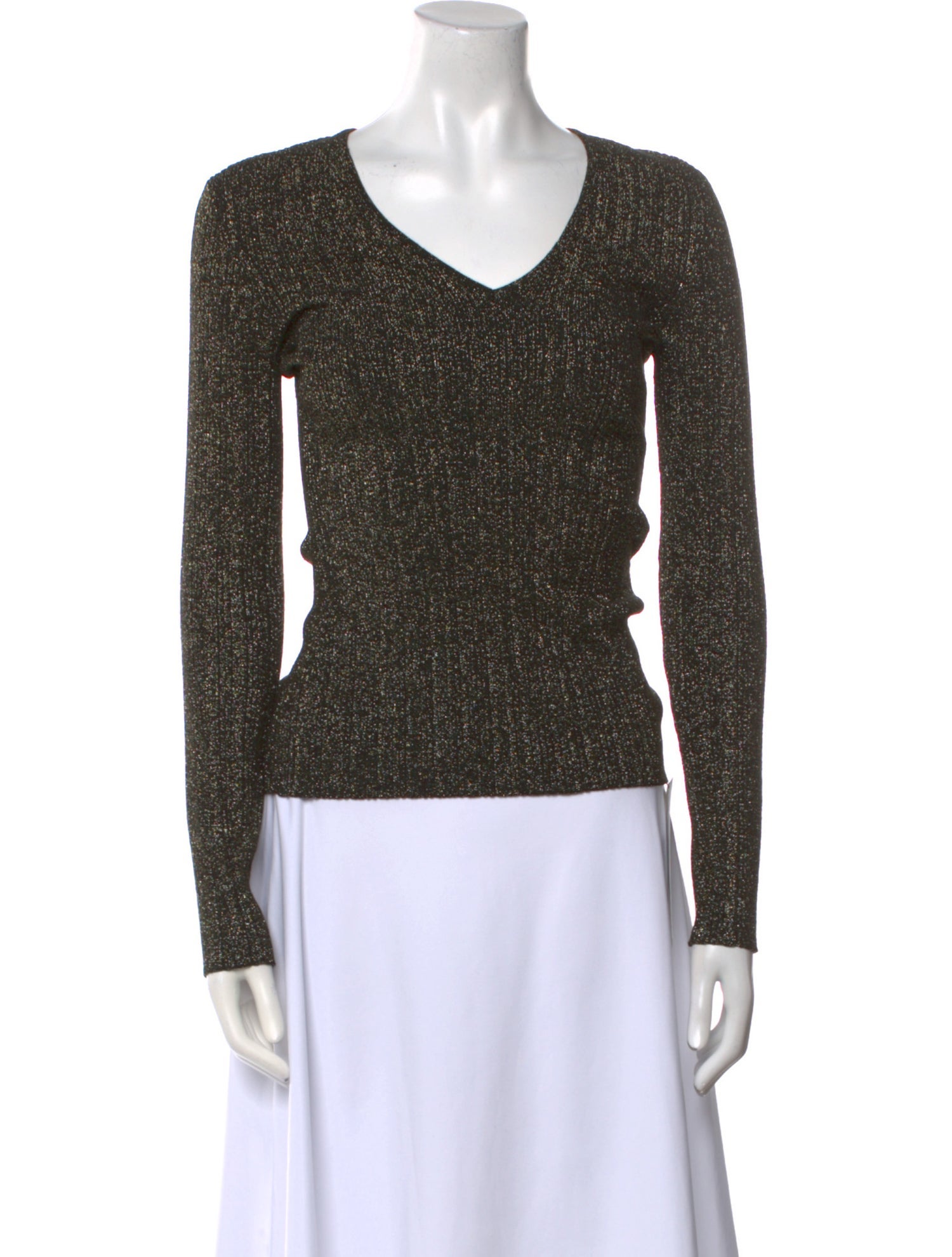 Maje V-Neck Long Sleeve Top