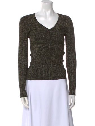 Maje V-Neck Long Sleeve Top