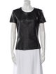 Maje Leather Scoop Neck T-Shirt