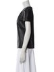 Maje Leather Scoop Neck T-Shirt