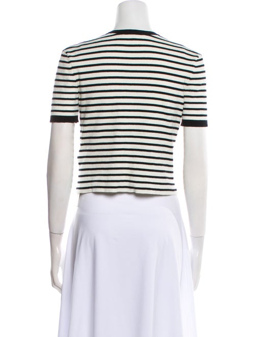 Maje Striped Crew Neck Crop Top