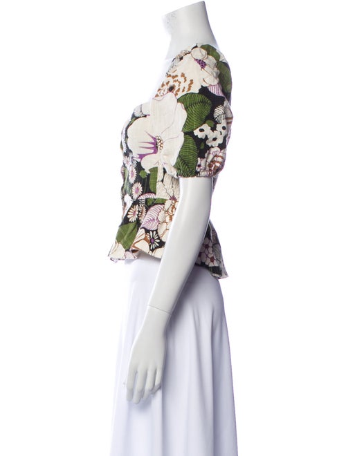 Maje Floral Print Square Neckline Crop Top