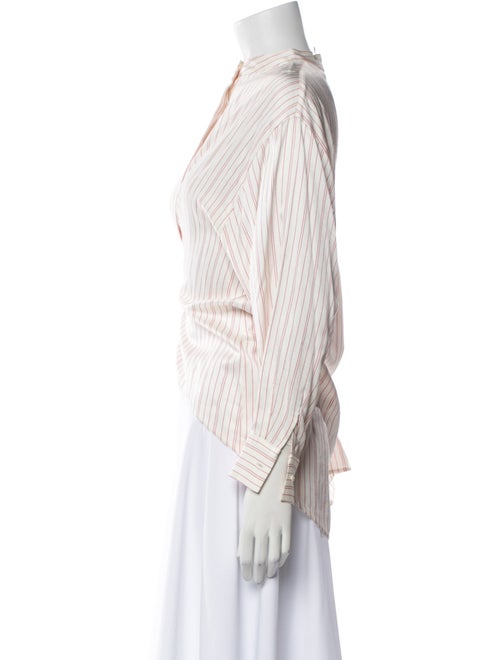 Maje Striped Mock Neck Blouse