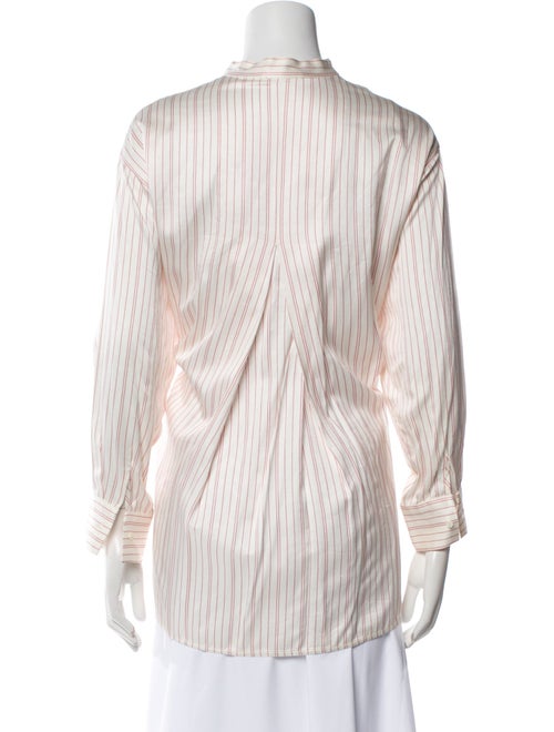 Maje Striped Mock Neck Blouse