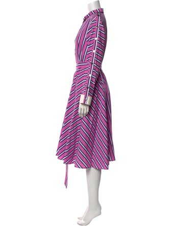 Maje Striped Midi Length Dress