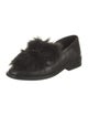 Maje Leather Chain-Link Accents Loafers
